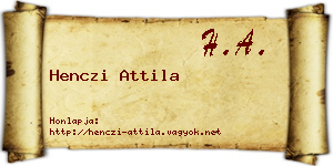 Henczi Attila névjegykártya